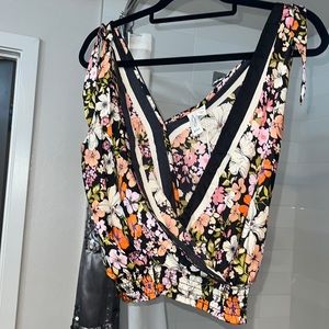 NWT Joie multicolor silk crop top.  Bought without trying ok not my style